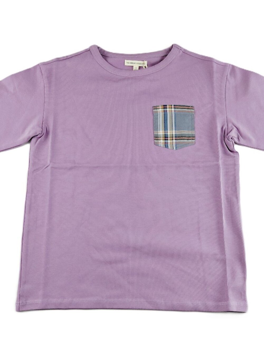 The Sunday Collective Short Sleeve Tee T-Shirt Kids Size 8-9Y Orchid Mist Pocket